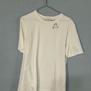 Saint Laurent White Graphic Short Sleeve Tee
